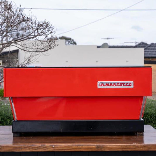Pre Loved Red 3 Group La Marzocco Linea AV Commercial Coffee Machine - Australia - Di Pacci