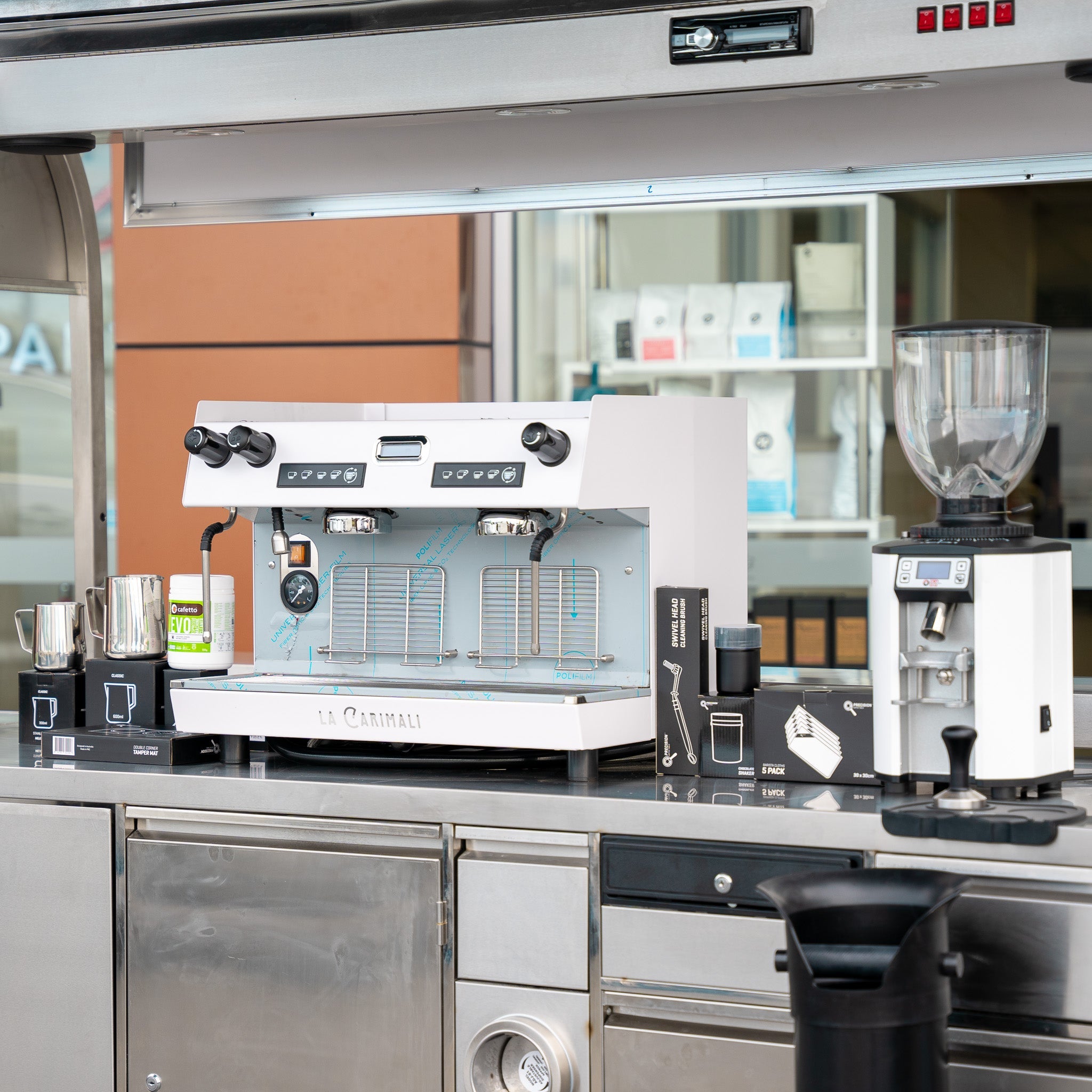 PRECISION LARGE LOCKABLE COFFEE CART PACKAGE WITH LA CARIMALI NIMBLE & DIP DS - 68 - Australia - Di Pacci