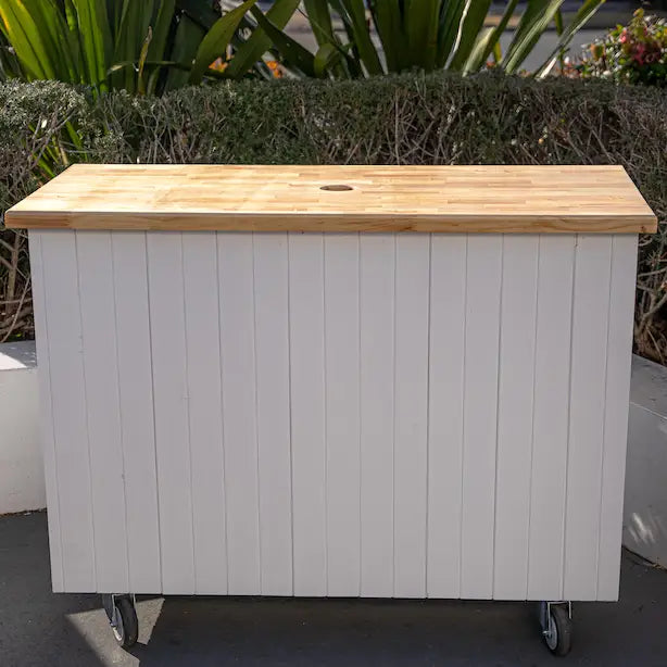 Provincial Coffee Cart (White & Light Wood)