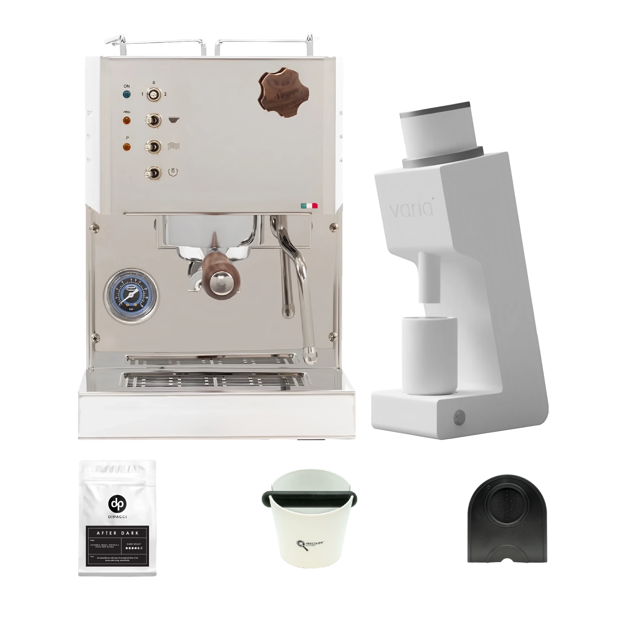 Quick Mill Pippa + Varia VS3 Coffee Grinder Gen 2 + 250g After Dark Blend + Precision Accessories - Australia - Di Pacci