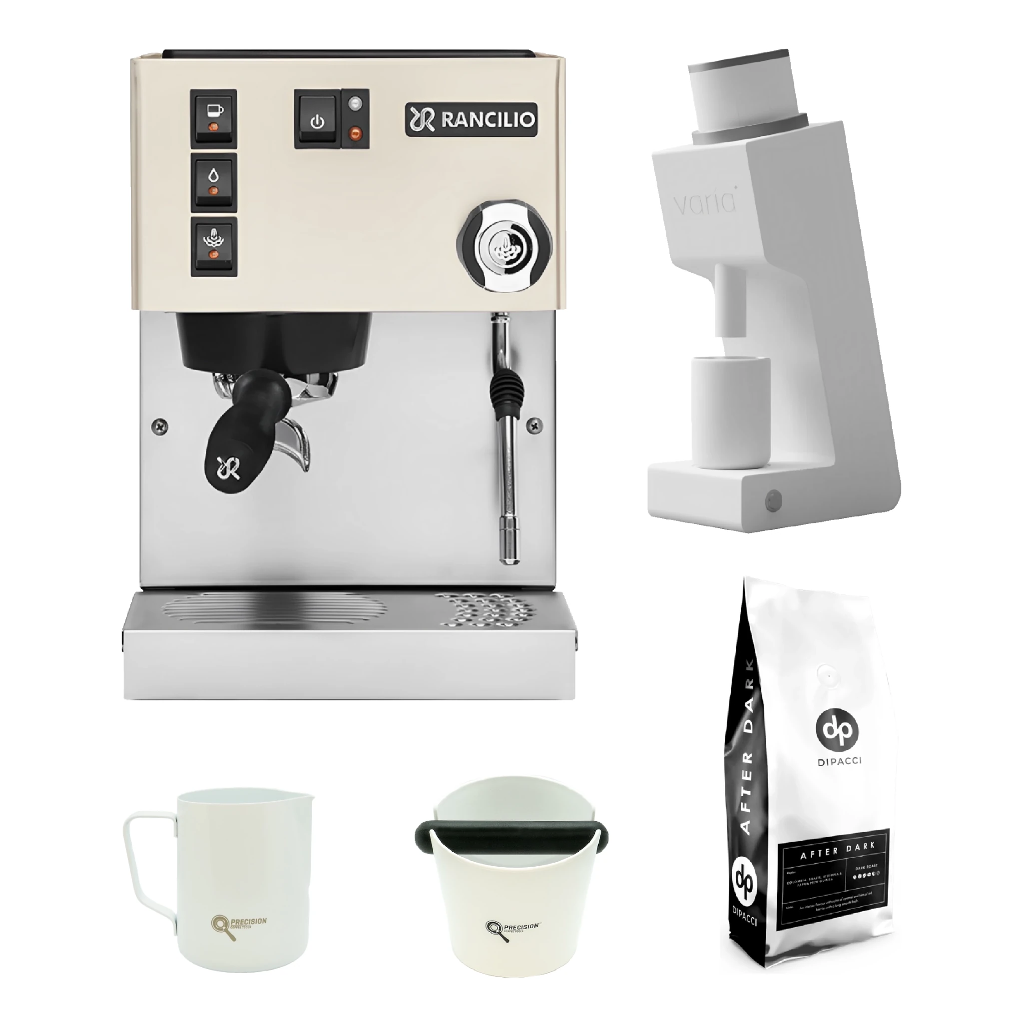 Rancilio Silvia 2025 V6 + Varia VS3 Coffee Grinder Gen 2 + 1kg After Dark Blend + Precision Accessories - Australia - Di Pacci