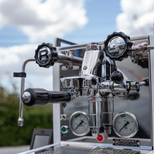 Rocket R Cinquantotto (R58) Coffee Machine + Fiorenzato All Ground Grinder Package In White - Australia - Di Pacci