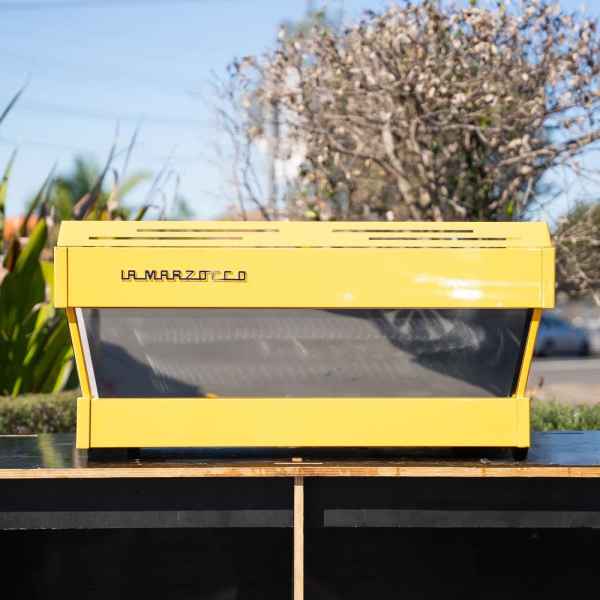 Stunning Custom Yellow & Chrome 3 Group La Marzocco PB COFFEE MACHINE - Australia - Di Pacci