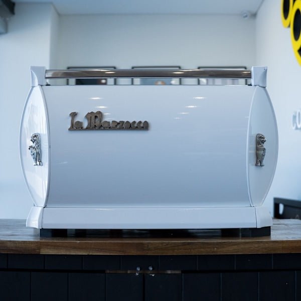 Stunning Pre Loved La Marzocco GB5 2 Group In Gloss White - Australia - Di Pacci