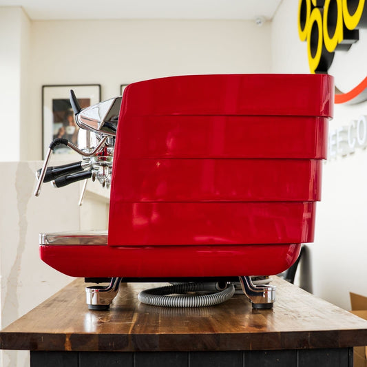 Showroom Demo Victoria Arduino White Eagle 2 Group Red Coffee Machine