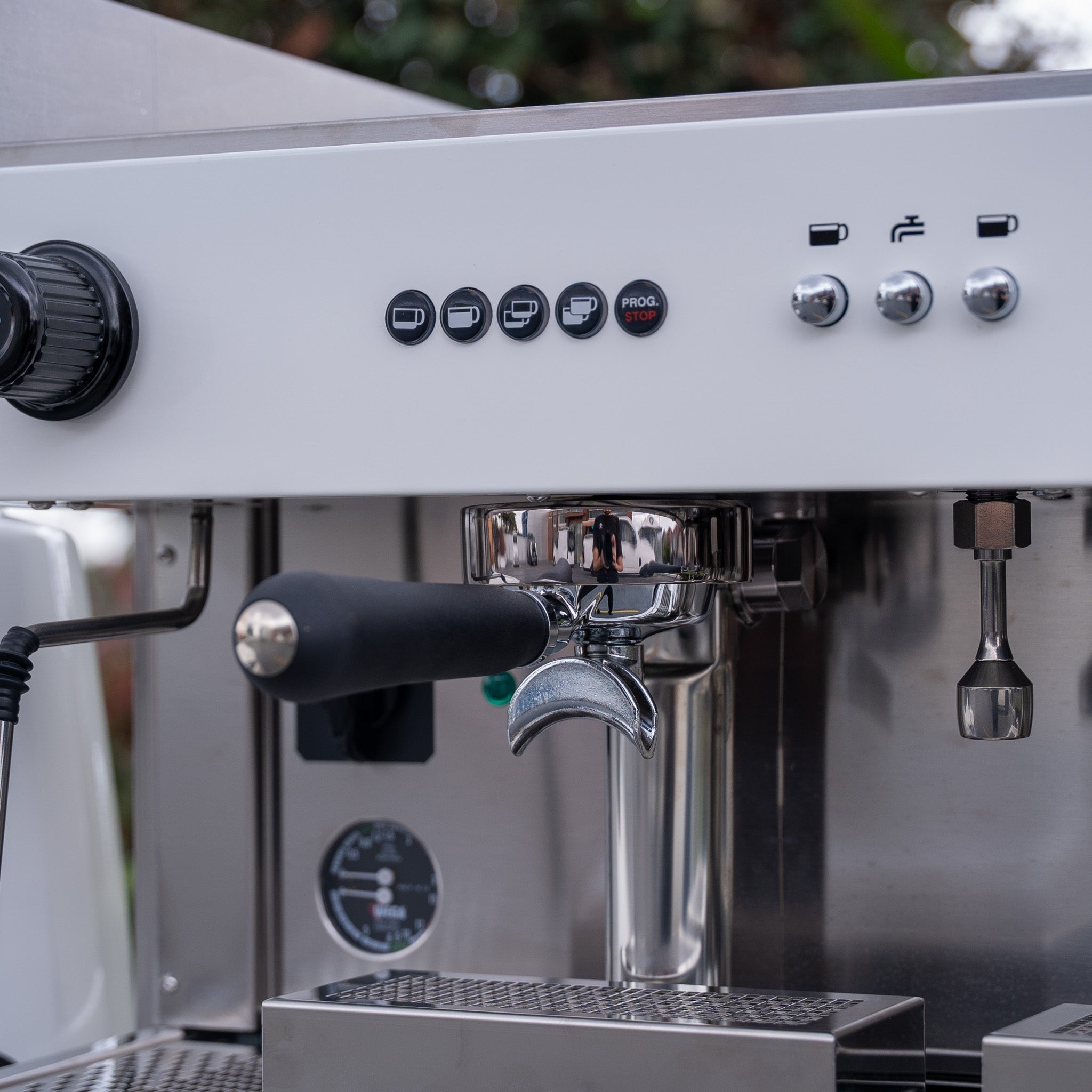 Wega Pegaso & Mazzer Super Jolly E Grinder + Precision Accessories & Stainless Steel Coffee Cart Package - Australia - Di Pacci