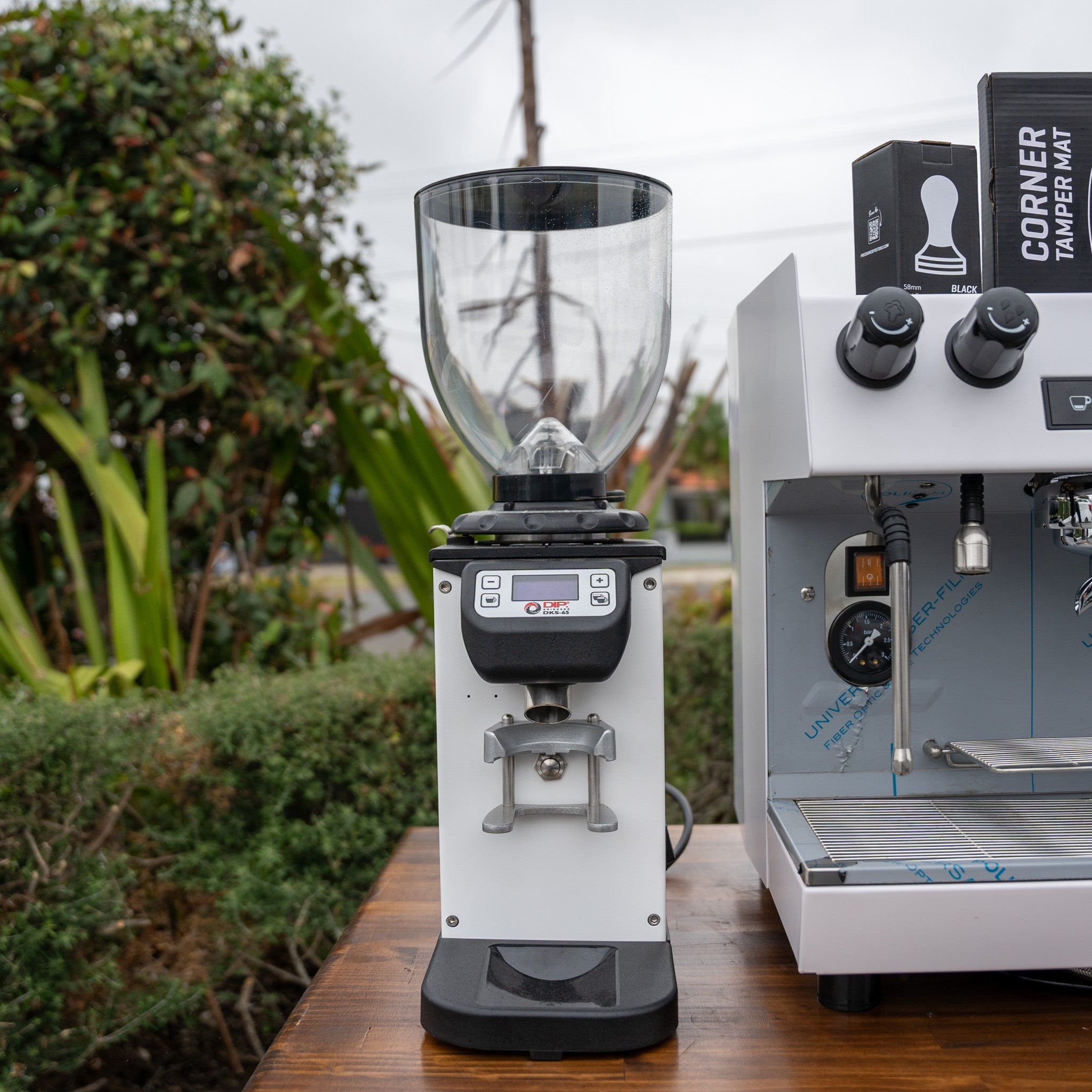 White Carimali Nimble & DIP DKS - 65 Grinder Package + Precision Accessories - Australia - Di Pacci