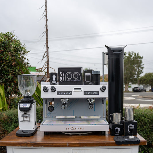 White Carimali Nimble & DIP DKS - 65 Grinder Package + Precision Accessories - Australia - Di Pacci