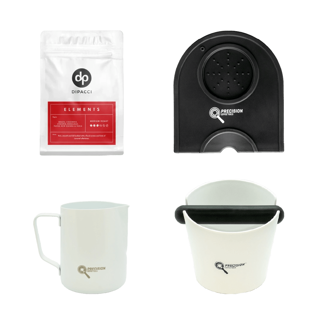 White Rancilio 2025 Silvia Bundle (Free Precision GS7 + Di Pacci Elements 250g + Precision Accessories) - Australia - Di Pacci